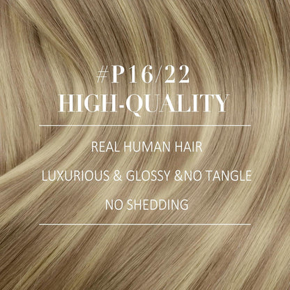 Echthaar Haarverlängerung 50cm – #16/22 – 1-Clip