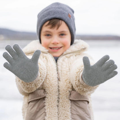 Kinder Winterhandschuhe Gestrickt Rosa 4-11 Jahre