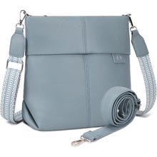 Umhängetasche Damen Mittelgroß mit 2 Gurten, Blau