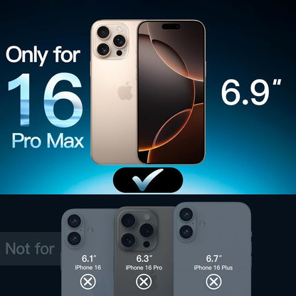 Schutzfolie iPhone 16 Pro Max 6,9 Zoll 2er Pack Kameraschutz