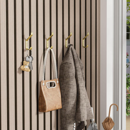 Garderobenhaken zum Schrauben, 10 Stück, Gold, robust