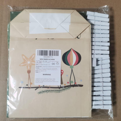 Adventskalender zum Befüllen - 24 Papier Weihnachtstüten zum