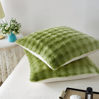 Plüsch Bettwäsche Set 200x200, Grün, Winterwarm & Flauschig