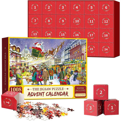 Weihnachts Puzzle Adventskalender 2026: 1008 Teile Familien