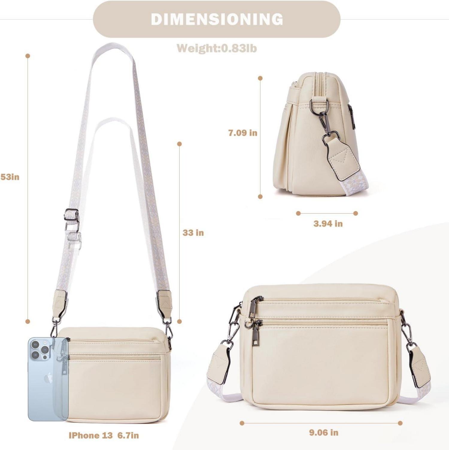 MUIIKOLA Umhängetasche Damen Leder Mittelgroß Vegan Crossbody Tasche