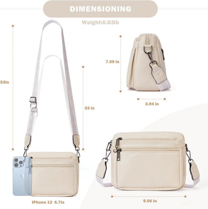 MUIIKOLA Umhängetasche Damen Leder Mittelgroß Vegan Crossbody Tasche