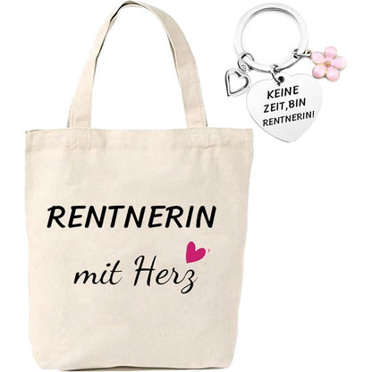 Rentnerin Tasche und Schlüsselanhänger Set - Ruhestand