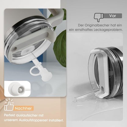 Silikon Spill Proof Stopper für Stanley Tumbler 30oz 40oz - Weiß 6 Stück