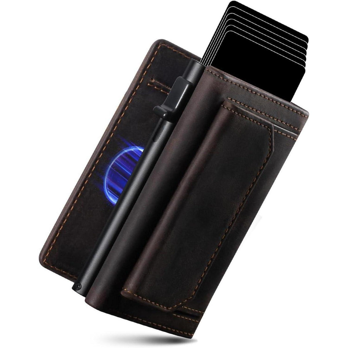 Herren Geldbörse Slim Wallet mit XL-Münzfach und Magnetverschluss