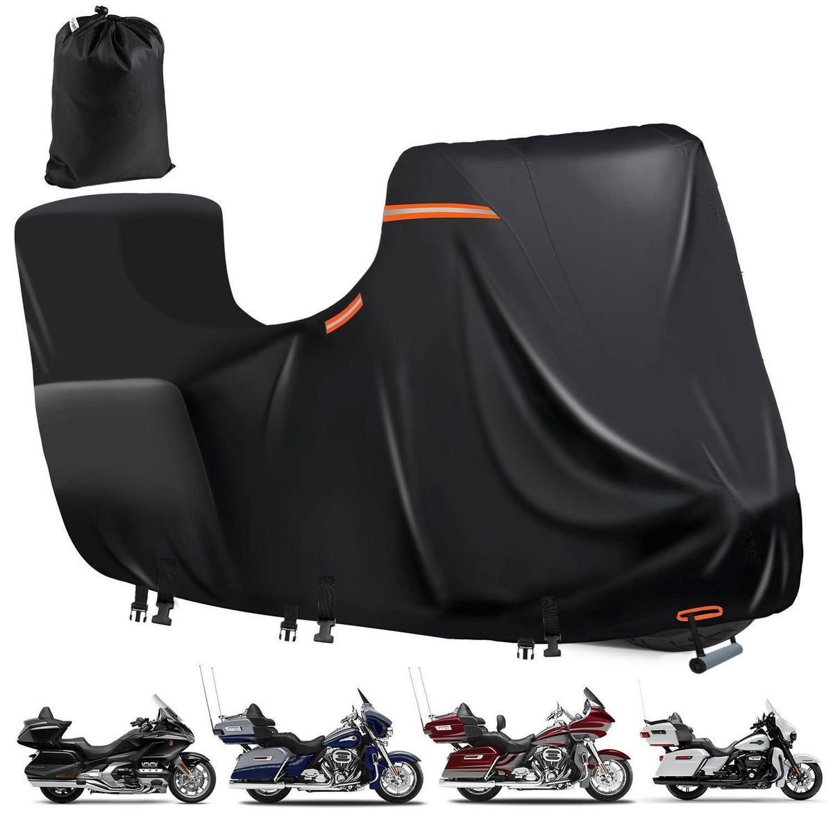 Motorradplane wasserdicht mit Side & Top Box (300x111x142cm)