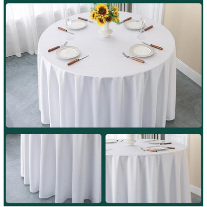 Runde Satin Tischdecke Hellbraun, 340 cm Durchmesser