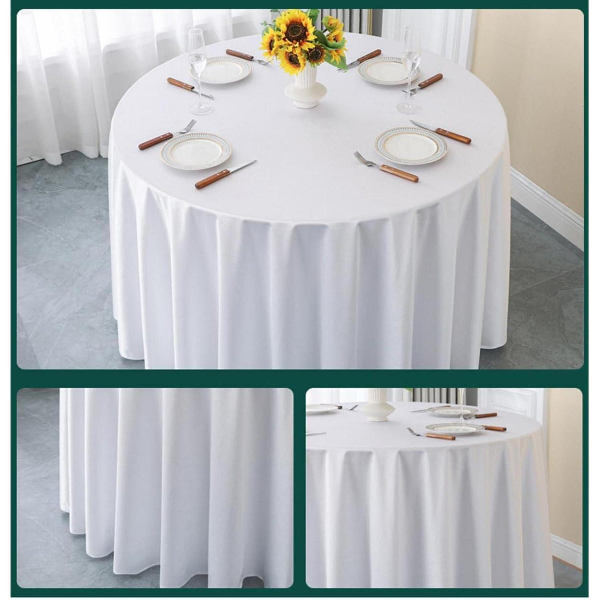 Runde Satin Tischdecke Dunkelbraun 320 cm – Elegant & Glänzend
