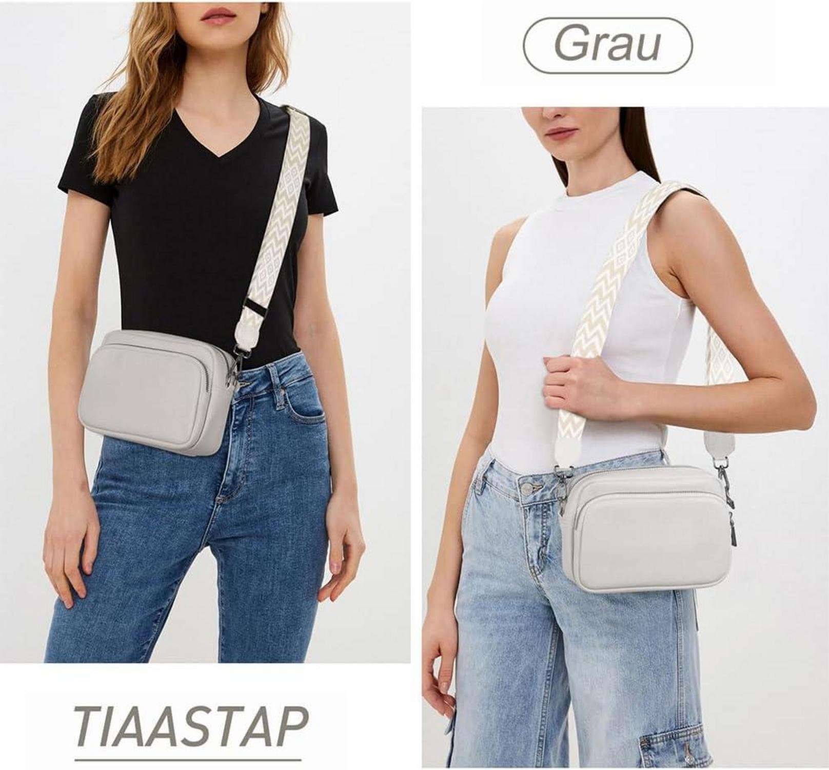 Damen Umhängetasche Echtes Leder Crossbody Schultertasche 3