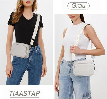 Damen Umhängetasche Echtes Leder Crossbody Schultertasche 3