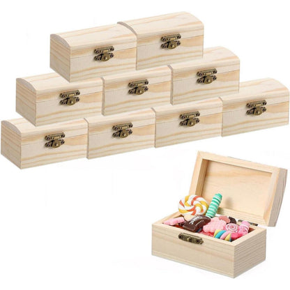 Holzkiste klein – 10er Set, Schatztruhe zum Basteln & Dekorieren