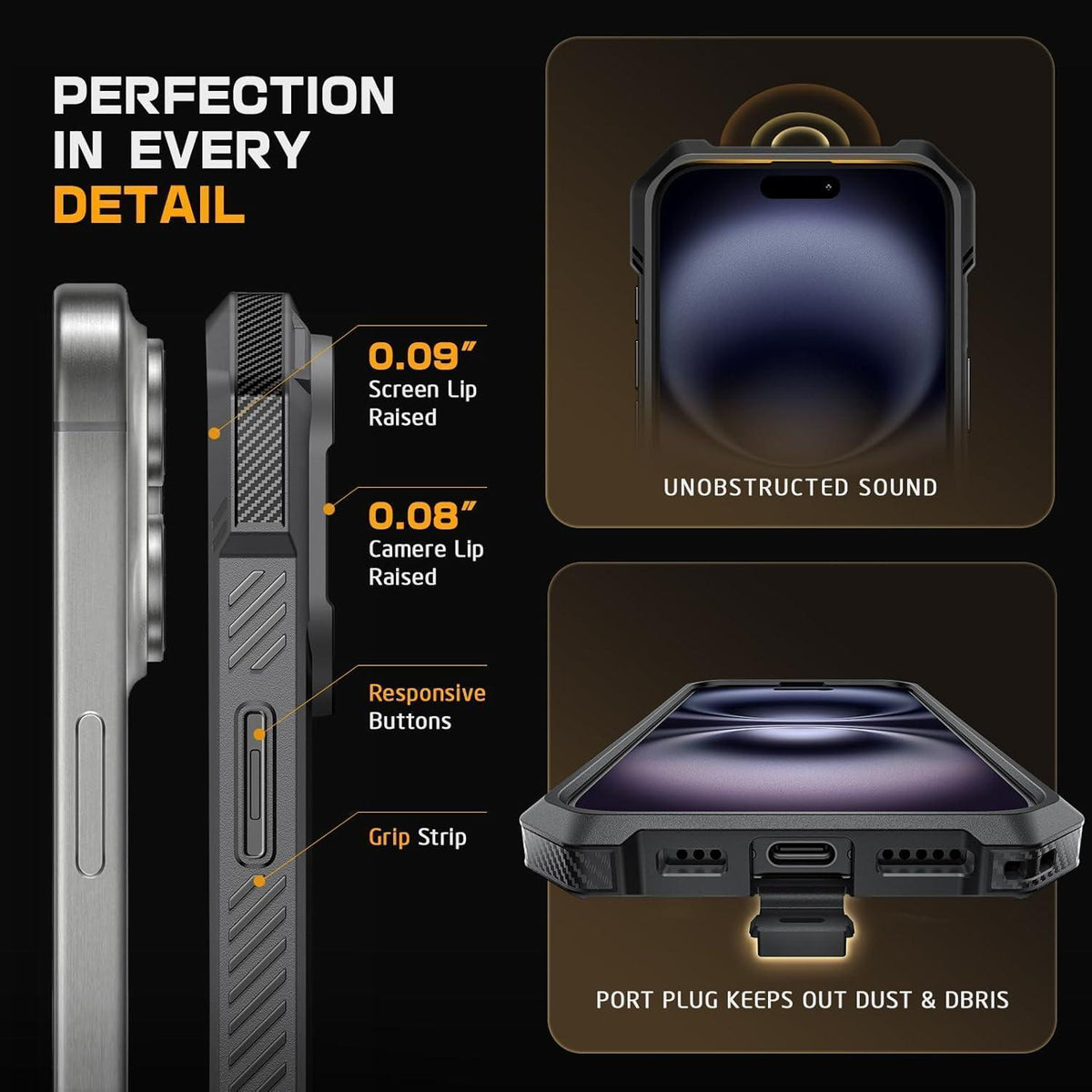 iPhone 16 Pro Max Hülle mit Ständer, MagSafe, Militärschutz, Grau