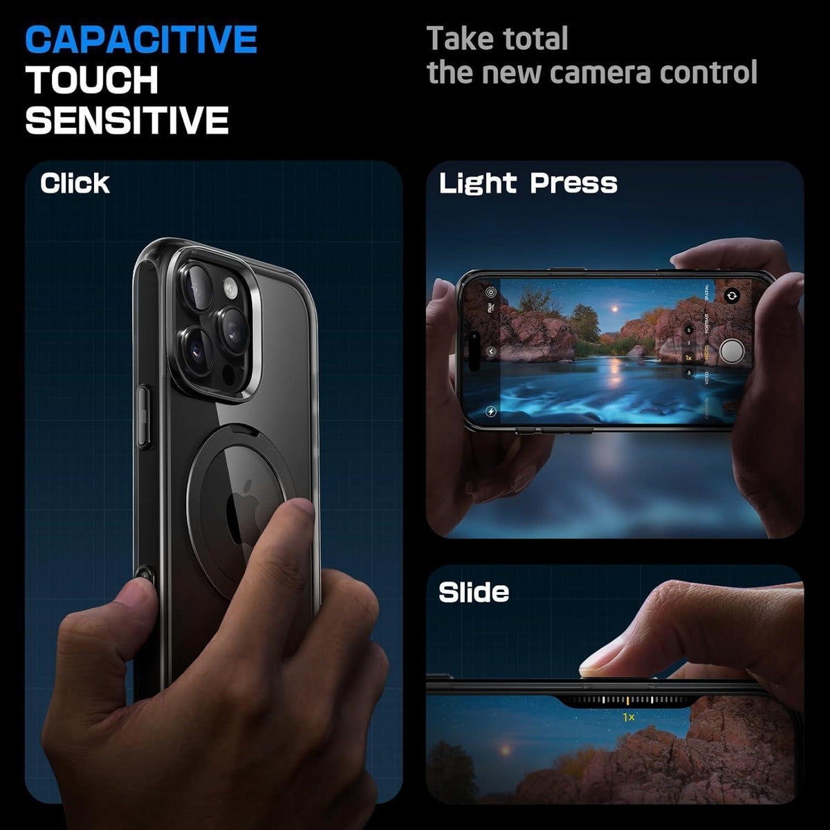 iPhone 16 Pro Max Hülle mit Ringständer & MagSafe, Transparent