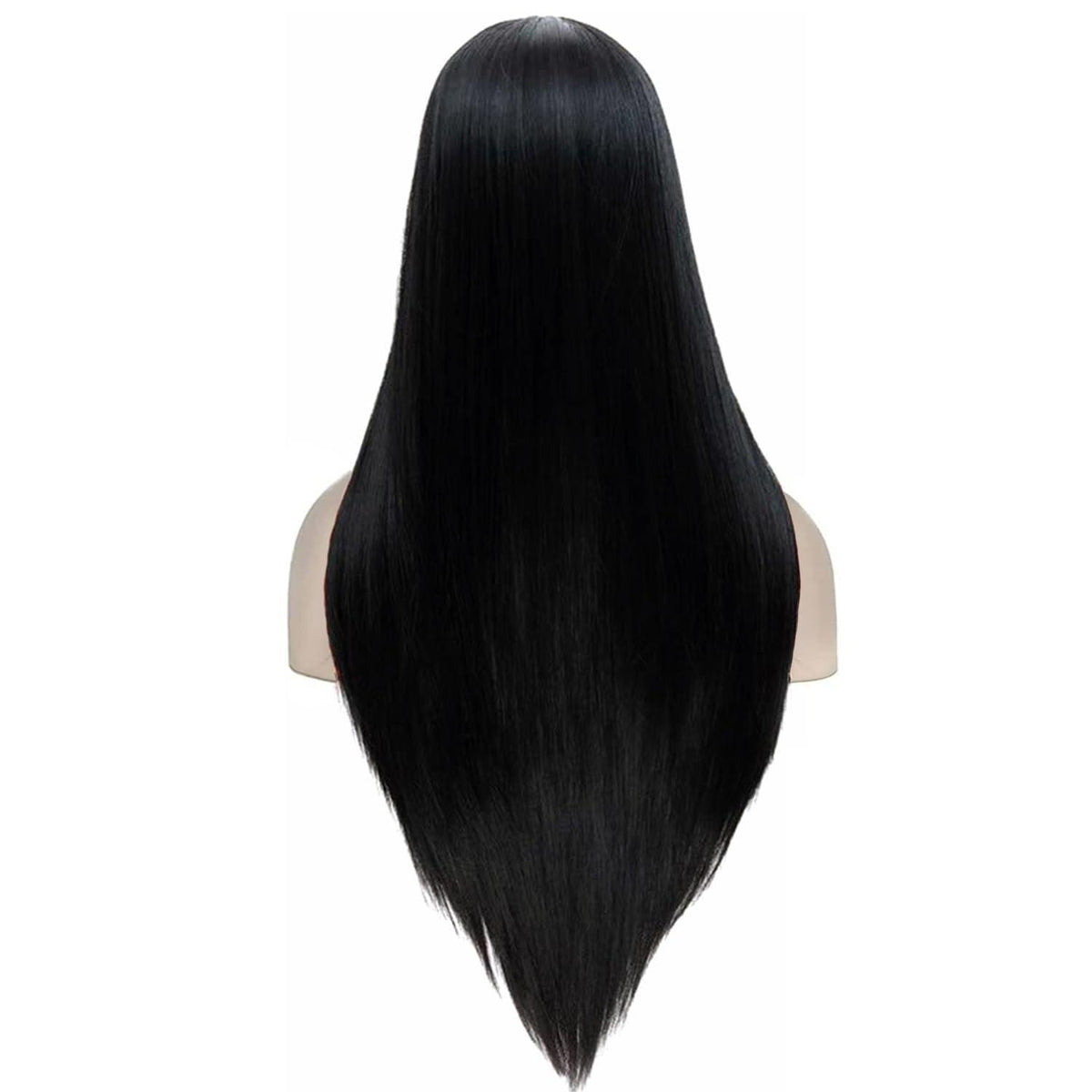 Schwarze lange Perücke Damen Halloween Kostüm Addams Wednesday