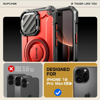iPhone 16 Pro Max Hülle mit MagSafe und Kameraschutz (Rot)