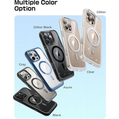 iPhone 16 Pro Max Hülle MagSafe Transparent Militärschutz Schwarz