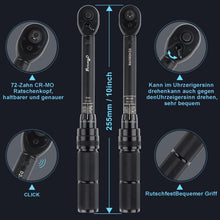 Drehmomentschlüssel 1/4" 5-25 Nm mit Ratschenkopf, klar lesbar