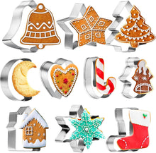 10-teiliges Weihnachtsausstecher Set Edelstahl Plätzchenausstecher