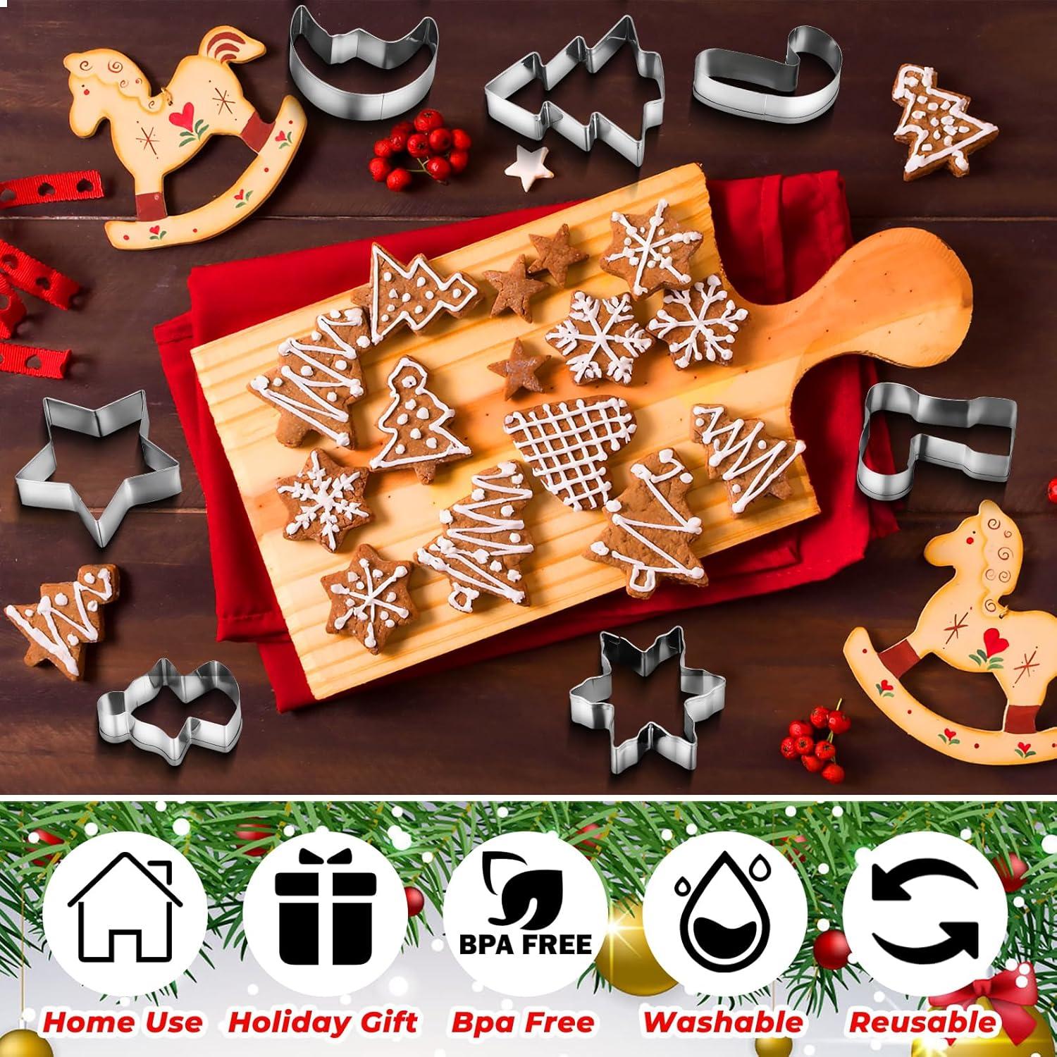10-teiliges Weihnachtsausstecher Set aus Edelstahl