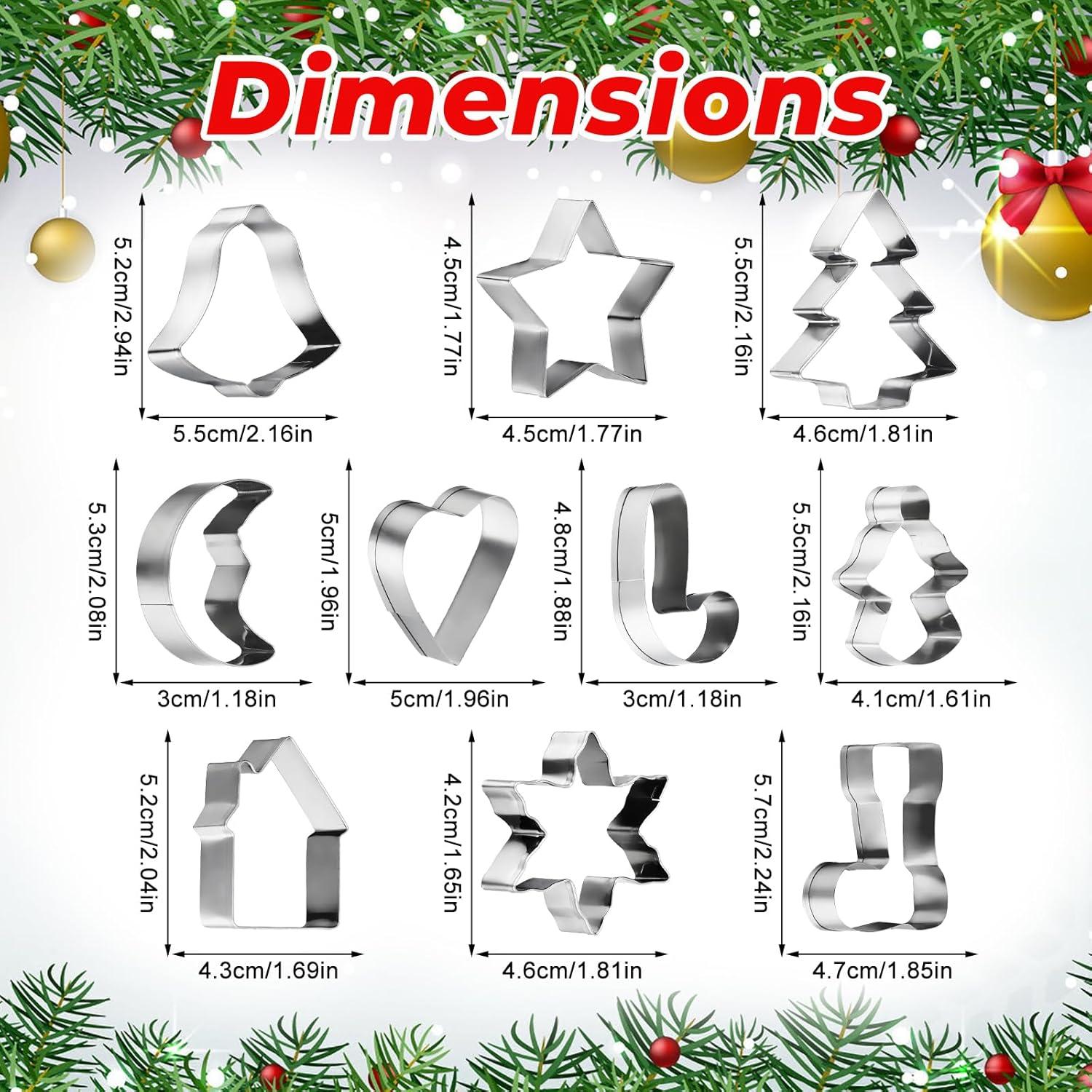 10-teiliges Weihnachts-Ausstechformen Set Edelstahl Lebkuchen