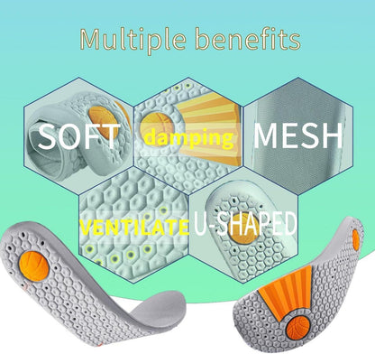 Orthopädische Memory Foam Einlegesohlen Sport Gel Atmungsaktiv U-förmiges