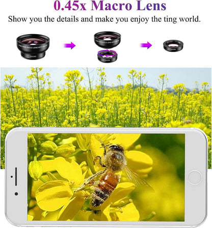 Universal Kameraobjektiv Set 2-in-1 Handy Makro & Weitwinkel-Objektiv