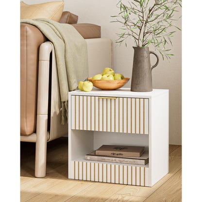HEYZOEY Nachttisch Weiß mit Schublade 39x39x28 cm
