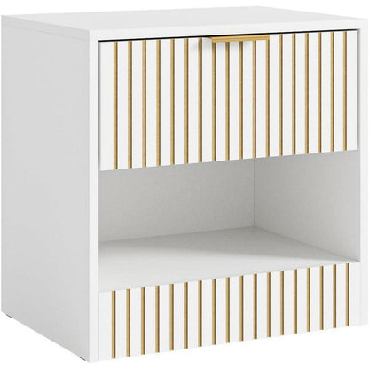 HEYZOEY Nachttisch Weiß mit Schublade 39x39x28 cm