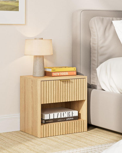 Nachttisch Eiche Holz Nachtschrank Schublade 39x39x28 cm