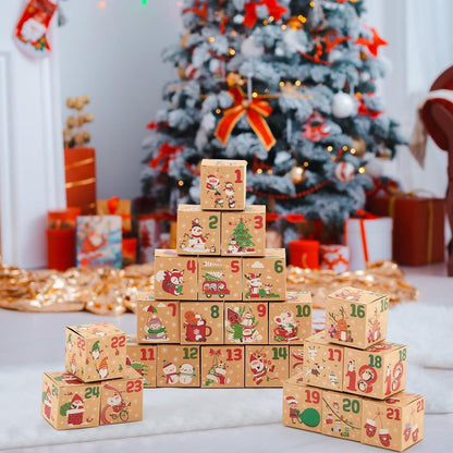 24 Paar Weihnachtssocken Adventskalender Geschenkboxen für Damen Herren