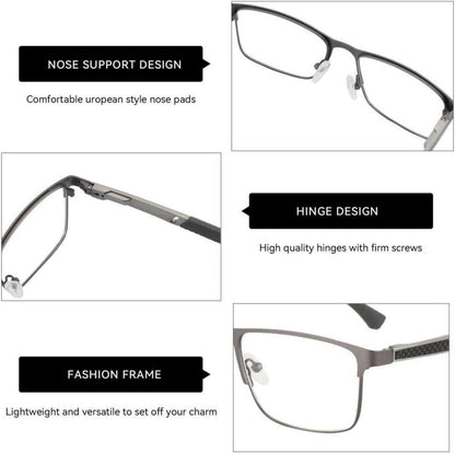 ZENOTTIC Herren Lesebrille Blaulichtfilter Metallgestell - Anti-Blend Schutz
