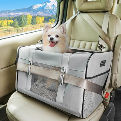 Katzentransportbox Auto mit Kissen & Tragegriff Grau Large+