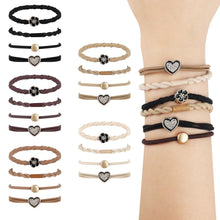 Boho Haargummis Damen 20 Stück Geflochten Stretch Scrunchie Stirnband