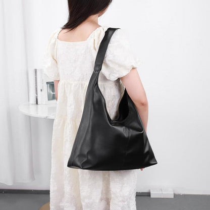 Damen Handtasche PU Leder Tote Bag Beuteltasche mit Geldbörse Schwarz