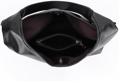 TIAASTAP Groß Handtasche Damen Leder Tote Bag Schultertasche Geldbörse Schwarz0