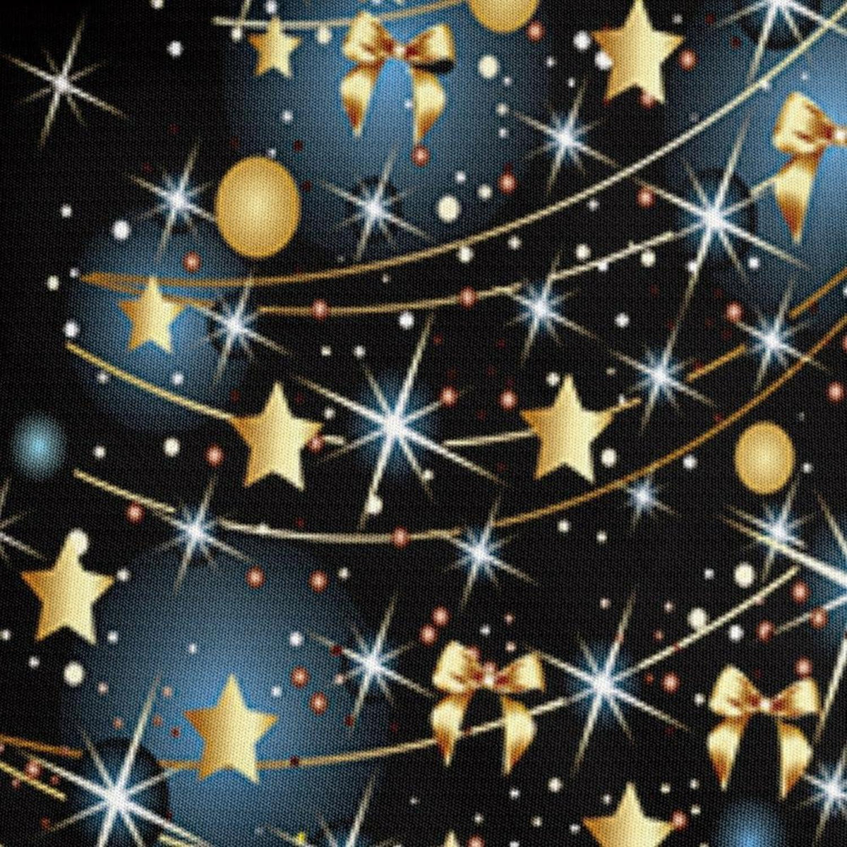 Weihnachts Bettwäsche Set 135x200 - Schwarz Gold Blau 4-teilig