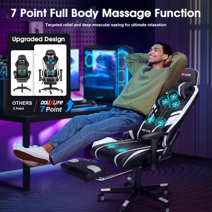 Gaming Stuhl Massage Fußstütze Bürostuhl 180KG