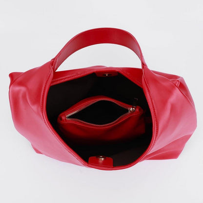 Damen Handtasche Weiches Leder Tote Bag Schultertasche Tragetasche Rot