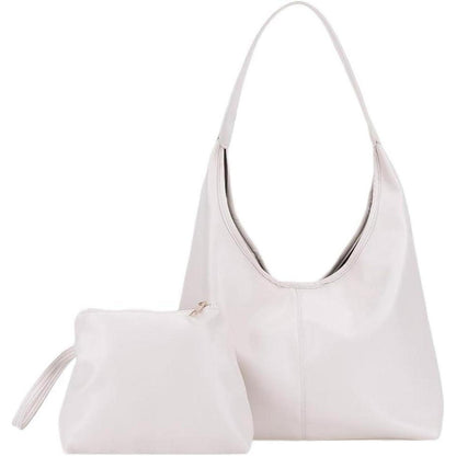 Große Weiche Leder Handtasche mit Geldbörse Beige