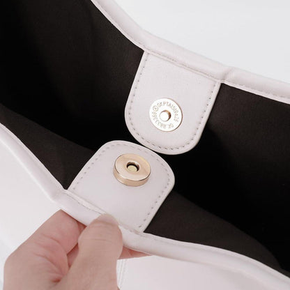 Große Weiche Leder Handtasche mit Geldbörse Beige