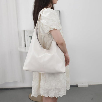 Große Handtasche Damen Weiches Leder Tote Bag Beige mit Geldbörse