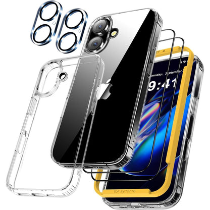 QHOHQ iPhone 16 Hülle + Schutzfolie + Kamera