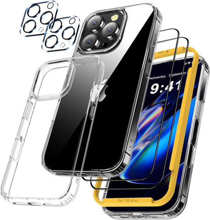 QHOHQ 5-in-1-Set iPhone 16 Pro Hülle Schutzfolie Kamera Schutzhülle