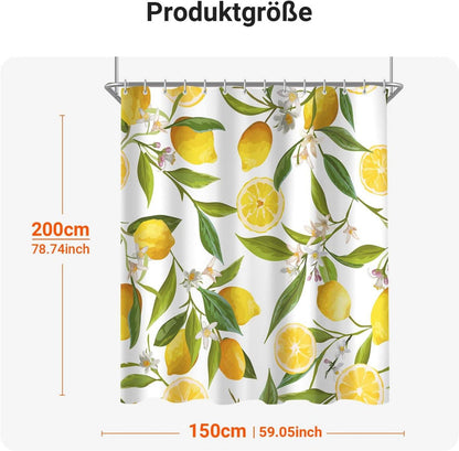Duschvorhang Zitrone Blatt 150x200cm Antischimmel Wasserabweisend