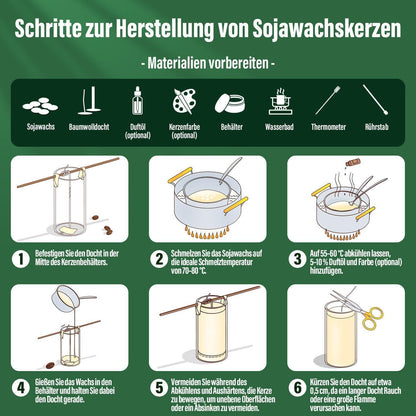Natürliches Sojawachs für Kerzen – 10kg Granulat zum Gießen