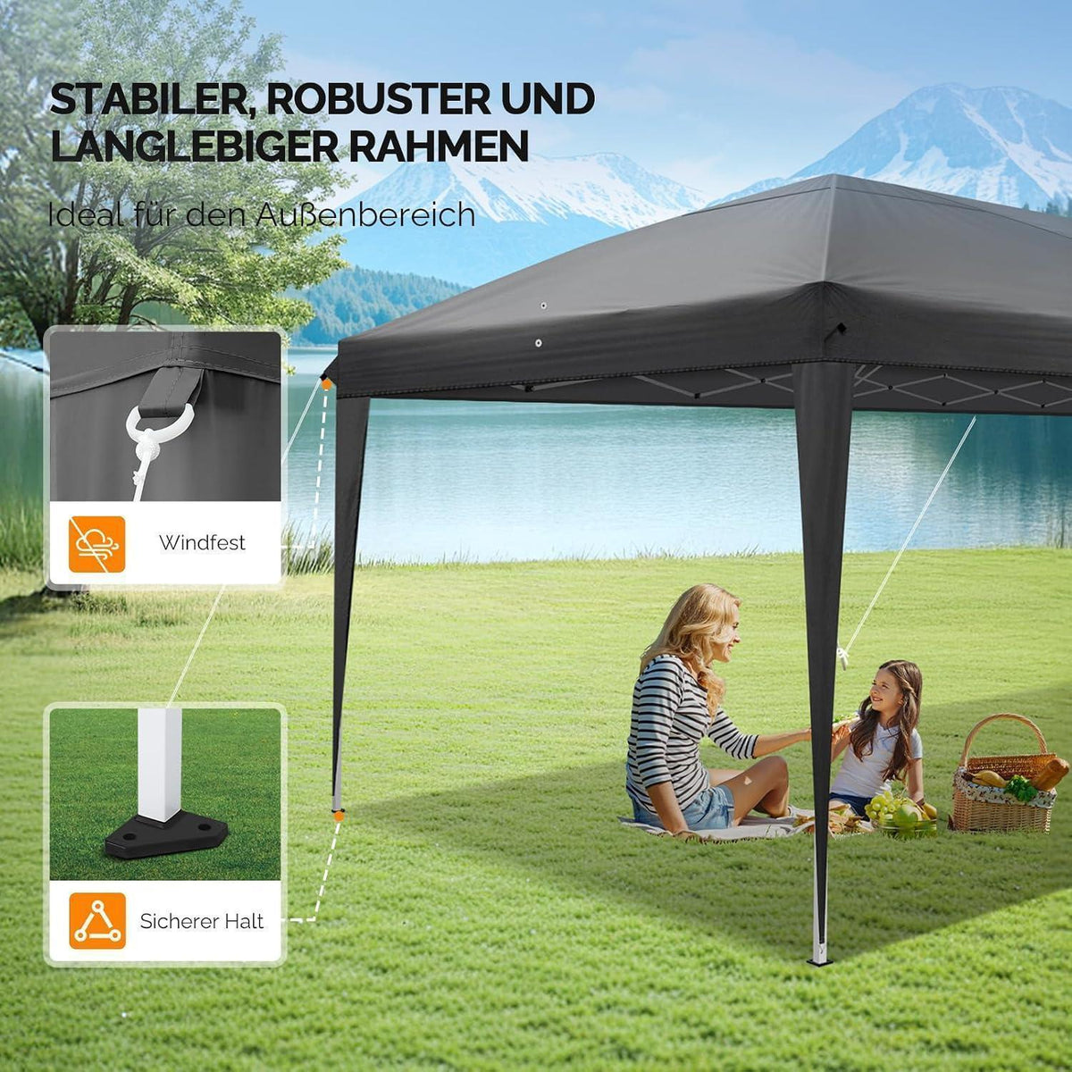 Faltpavillon 3x6m – Wasserdicht & Höhenverstellbar mit Zubehör